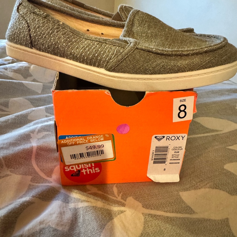 Roxy Olive Canvas Slip-On Loafer Sneakers